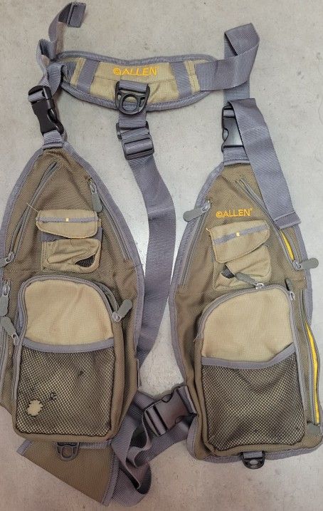 Allen Company Ultra-Light Gallatin Fly Fishing Strap Vest, Olive Green