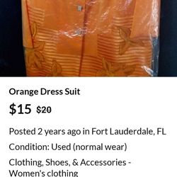 Orange Dress Suit 