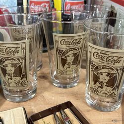 16oz Coca Cola Victorian Lady Set Of 5 The Archives Glass