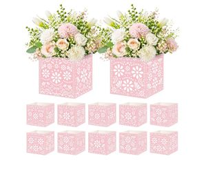 18 pink centerpiece flower boxes/flowers not included