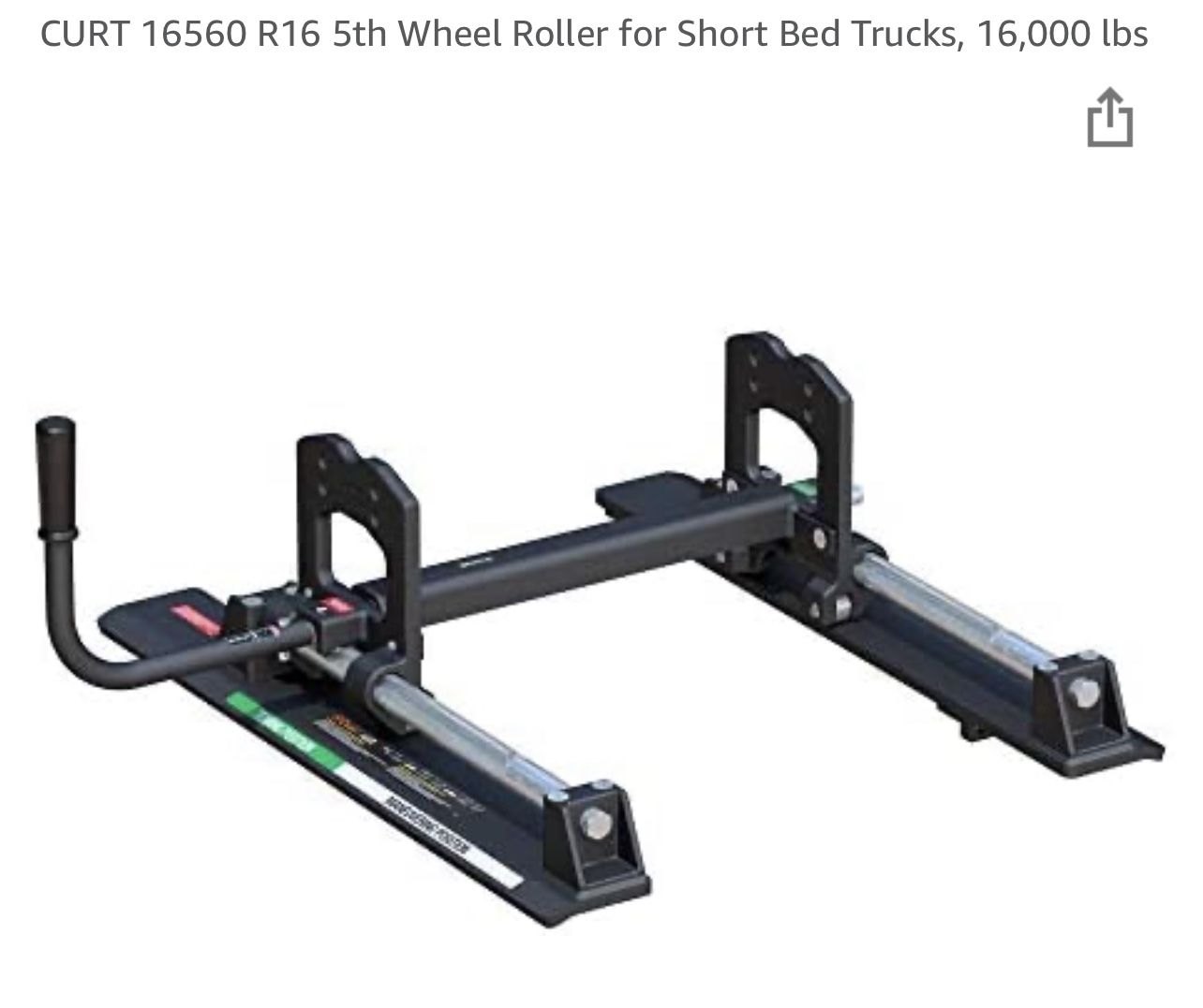 CURT 16560 R16 5th Wheel Roller for Short Bed Trucks, 16,000 lbs