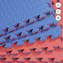 Xspec 1" Extra Thick Interlocking Home Gym Foam Floor Mat Reversible Tiles (24" × 24") | 12 Pieces, 48 Square feet | Protective Flooring for Work Out