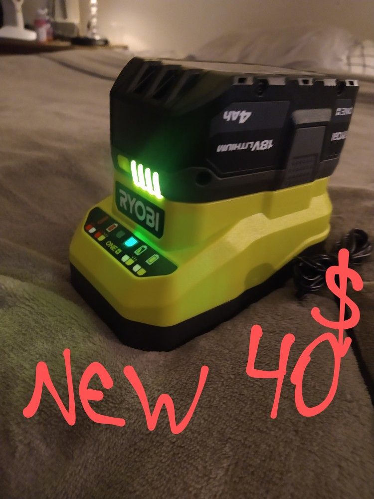 RYOBI 18v  4am Battery And Charger