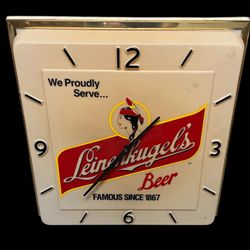 1960's Leinenkugel's Beer  Advertising Plastic Bar Clock
