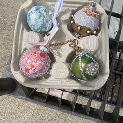 Handmade Christmas Ornaments. For 4