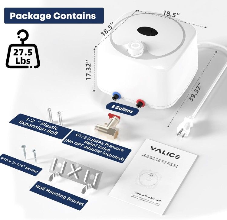 HOT YALICE Electric Tank Water Heater, Gallons Under Sink