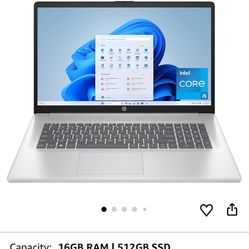 HP 17.3 inch Laptop, FHD Display, Intel Core i5-1334U, 16 GB RAM, 512 GB SSD, Intel Iris Xe Graphics