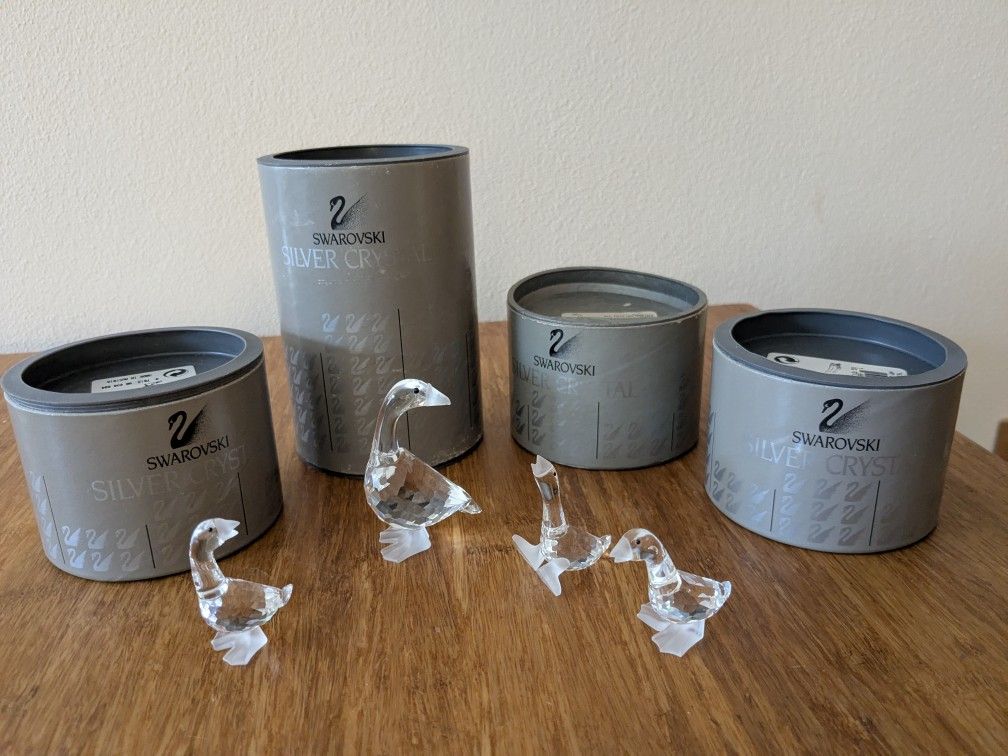 Swarovski Crystal Geese Family