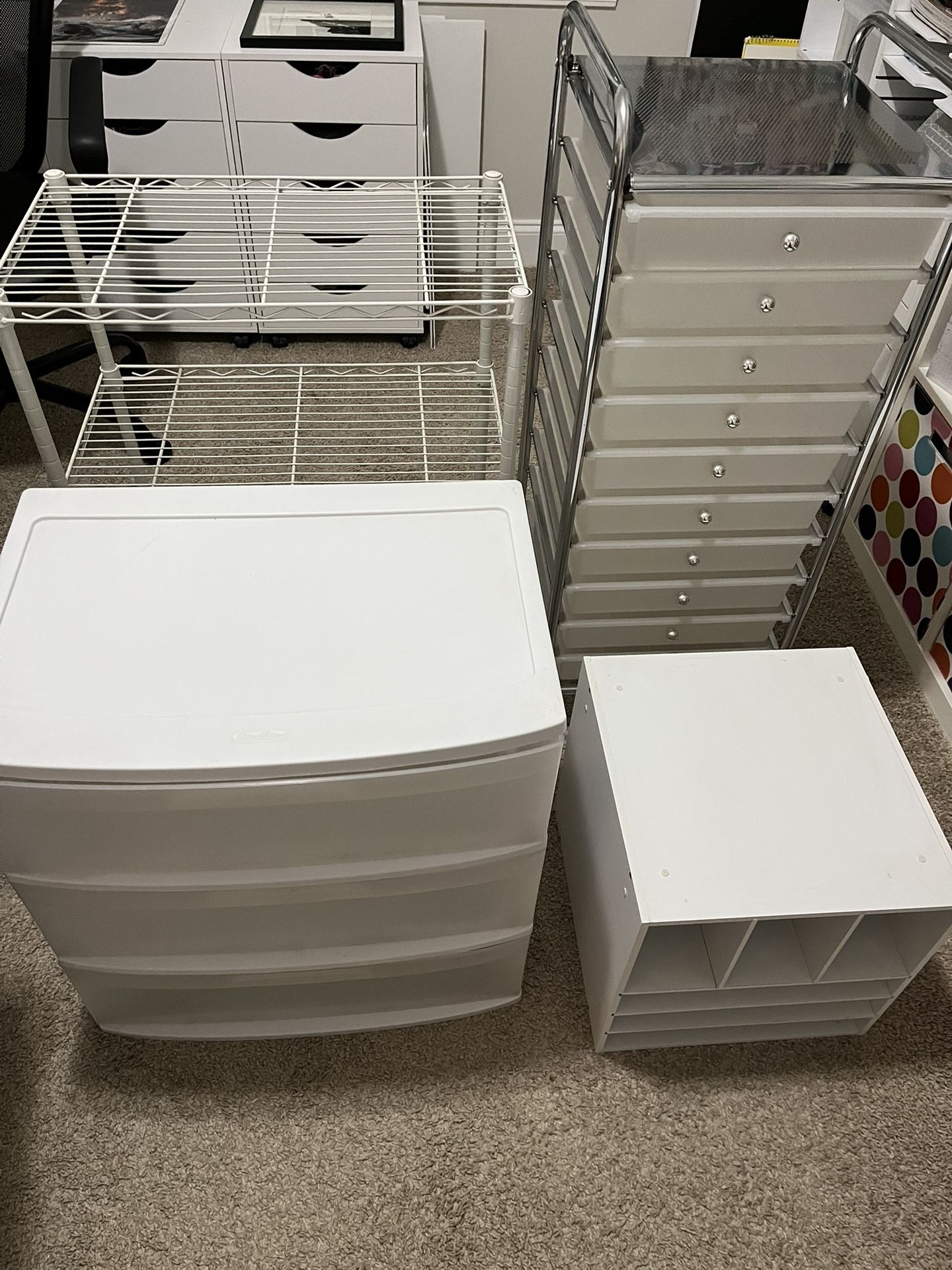 4 Large Storage Containers/Shelves