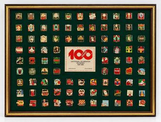 Vintage Coca Cola 100 Centennial 1886-1986 Pin Collection Framed Display Set