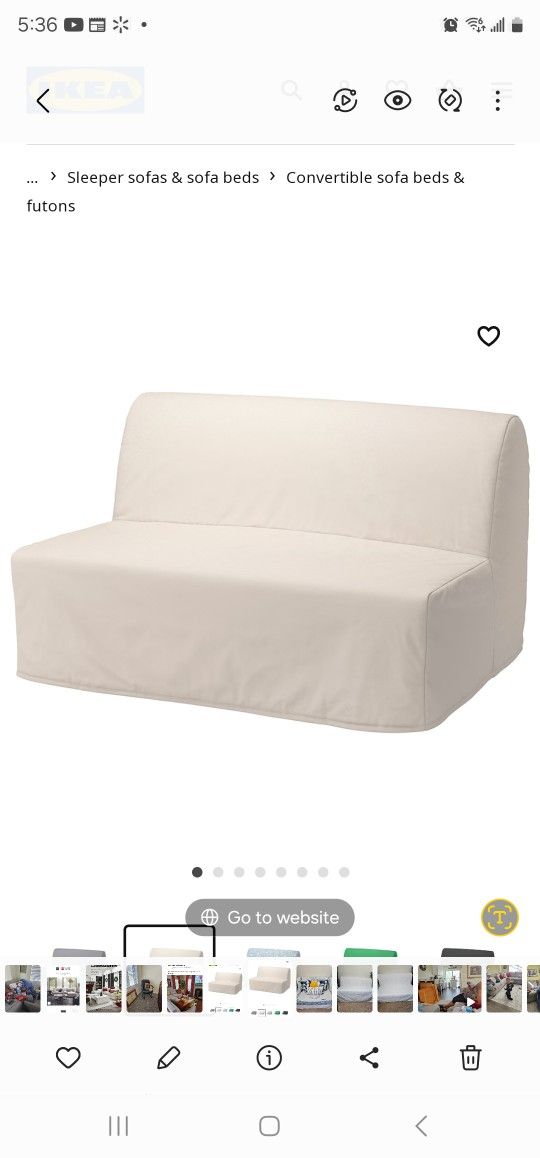 IKEA LYCKSELE LÖVÅS Sleeper sofa, Ransta natural