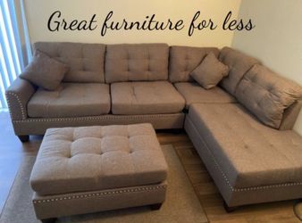 Brand new sectional with ottoman