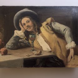 Reclining Figure with Wine Glass by Ant. Godoy