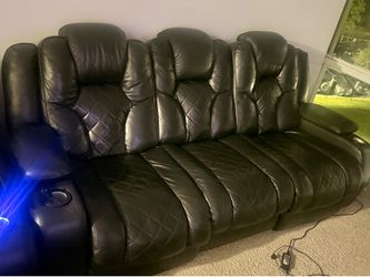 Leather reclining couch