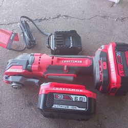 Craftsman 20 Volt Multi Tool with 2 Batteries 4.0 And 6.0A. A H With Charger 