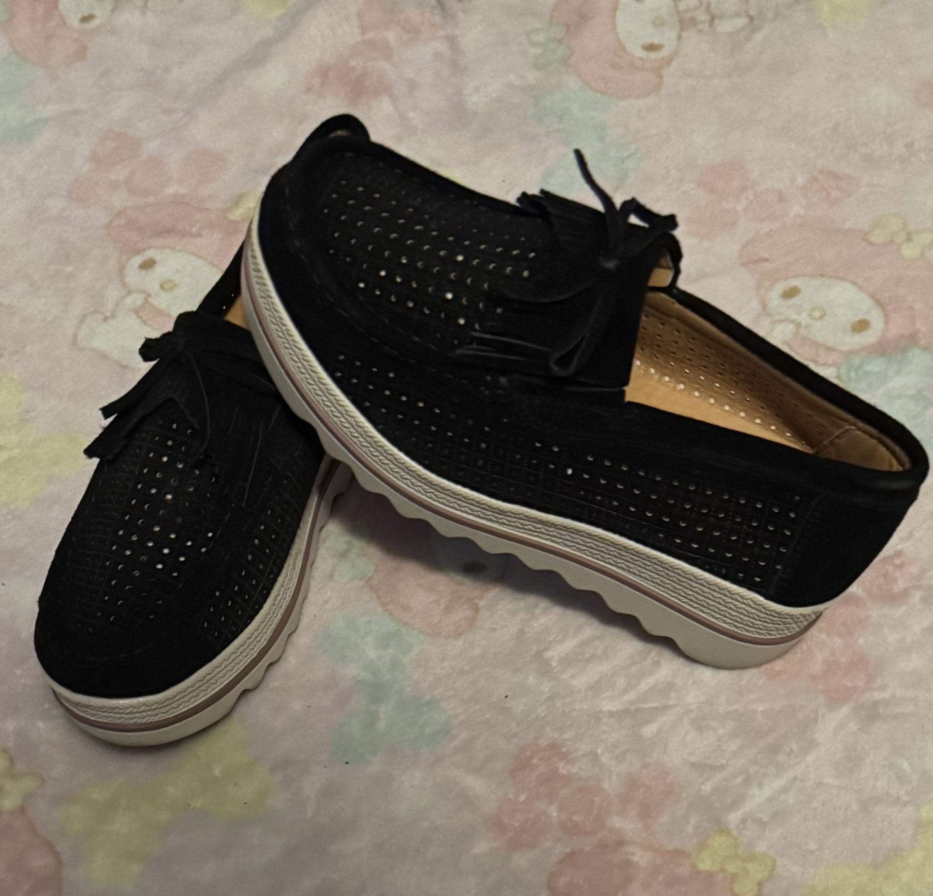 Black Suede platform loafers (NEW) 8