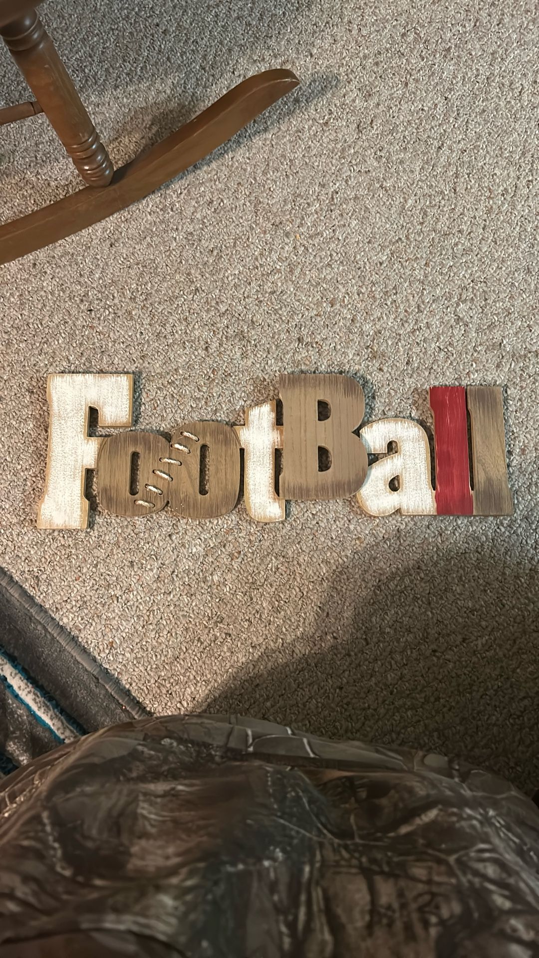 Wooden Football Sign 