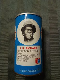 Vintage 1976 rc baseball/j.r. Richard/Houston Astros/Vernors,inc., Detroit Michigan/royal crown cola pop can