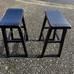 Black Wooden Stools
