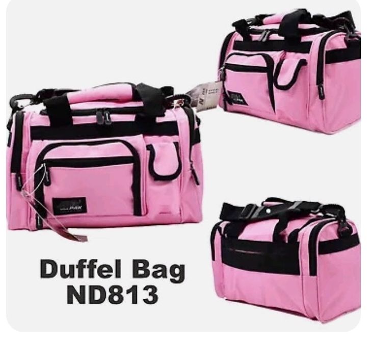 Heavy Duty Small 12" Tote Duffel Sports Bag Gym Travel Water Resistant Pink