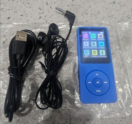 16GB MP3 Player, Multi Function Bluetooth Music Player, Ultra Slim Classic Digital LCD 1.8in Screen with FM Radio, Voice Record, Video Play-Blue
