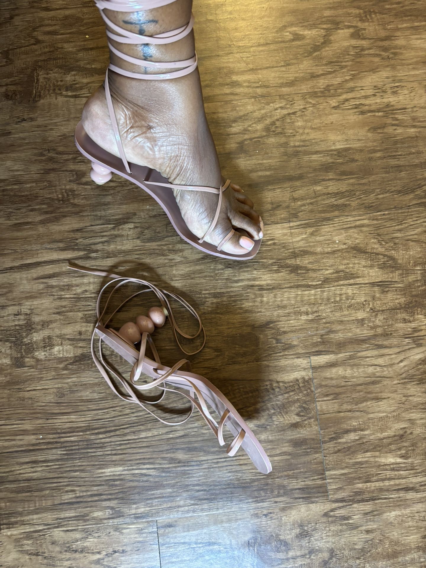 Size 10 Nude Scrappy Heels