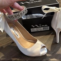 Brand New Size 7 Satin Nina Heels