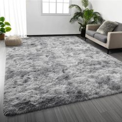 Large Shag Area Rugs 6 x 9, Tie-Dyed Plush Fuzzy Rugs for Living Room, Ultra Soft Fluffy Furry Rugs for Bedroom, Indoor Carpet Nursery Rugs for Kids R