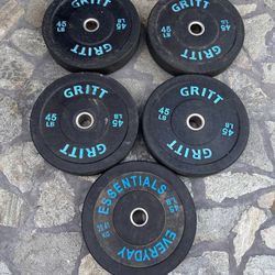 45lb Heavy Duty Bumper GRITT CRUMB Weight PLATES