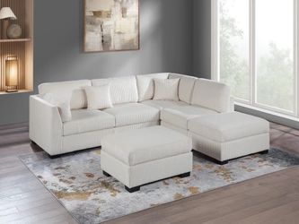 Corduroy Sectional W Ottoman 