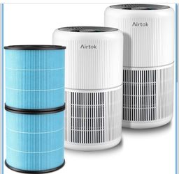 2-Pack Air Purifiers for Home+2-Pack Replacement Filters for Air Purifier AP0601