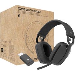 Logitech Zone Vibe Wireless Bluetooth Headphones with Noise-Canceling Mic
