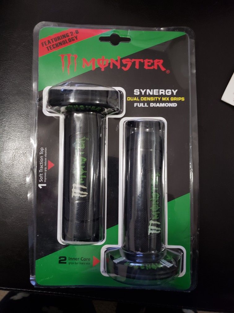 *Monster*Full Diamond MX Grips w/ Grip Glue