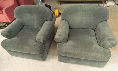 2 Oversized Plush Armchairs / Chairs-and-a-Half