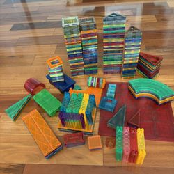 Mixed Lot of 344 Magnetic Tiles Magformers Magna Tiles Picasso Stem