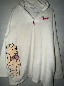 Vintage XL Winnie the Pooh Fleece Quarter-Zip Hoodie