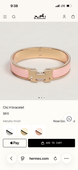 Hermes rose gold bracelet.