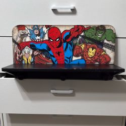 MARVEL Superheroes Fold-Out Shelf Hanger 18” X 10” X 5”, HERO/ Comic Wall Hangs