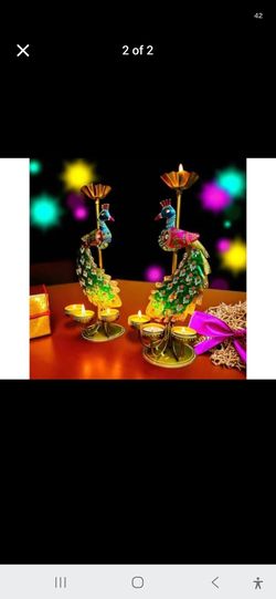 Peacock candle holder
