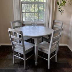 Grey Rustic Kitchen Table W/ Four Chairs 