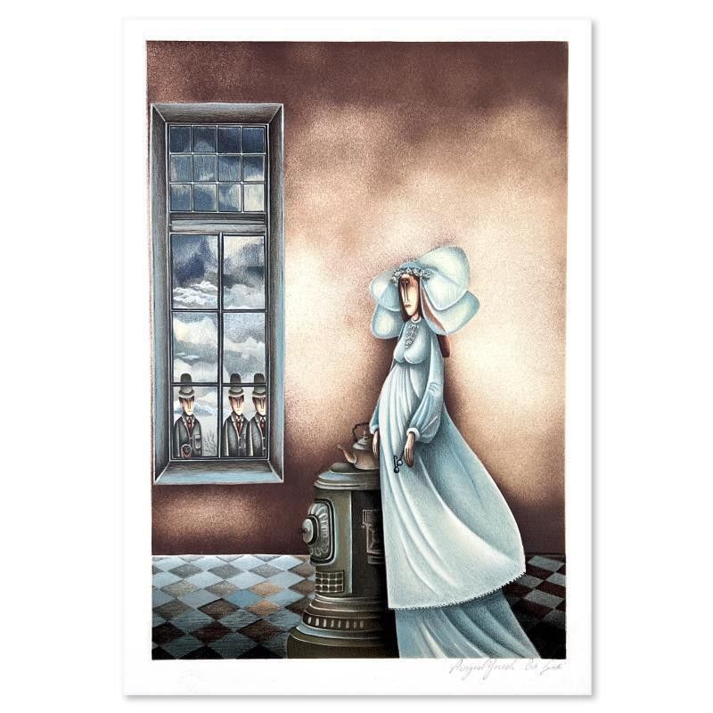 Rare Vintage Framed Avigail Yoresh Limited Edition Serigraph "Untitled " Art Painting Poster