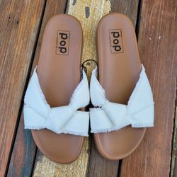 Pop Womens Getaway Slide Flat Sandals Sz 9