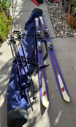 K2 TWO W68 Youth Skis with Bindings, Bag and Poles