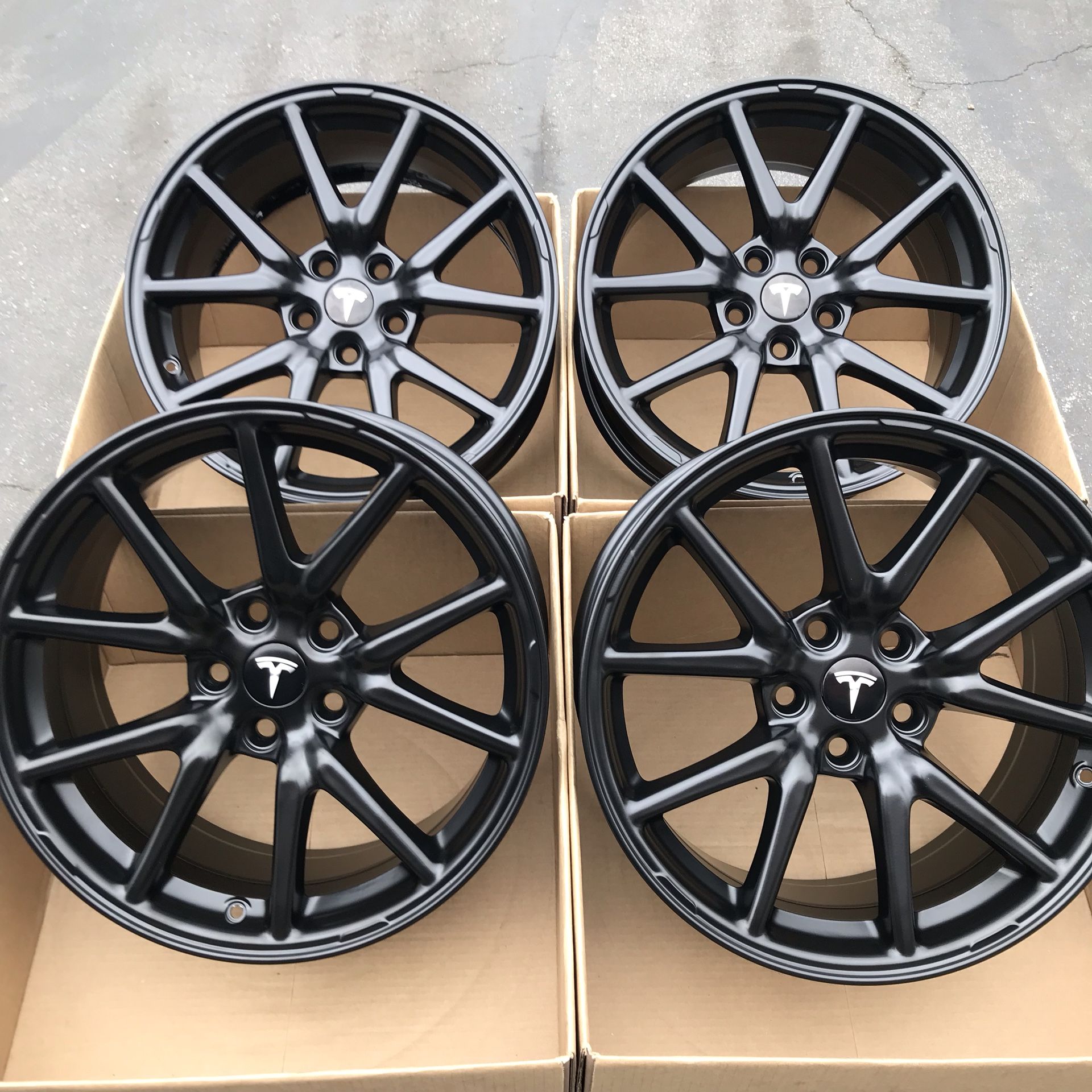 18” oem Tesla Model 3 factory wheels 18 inch semi gloss black rims Tesla 3