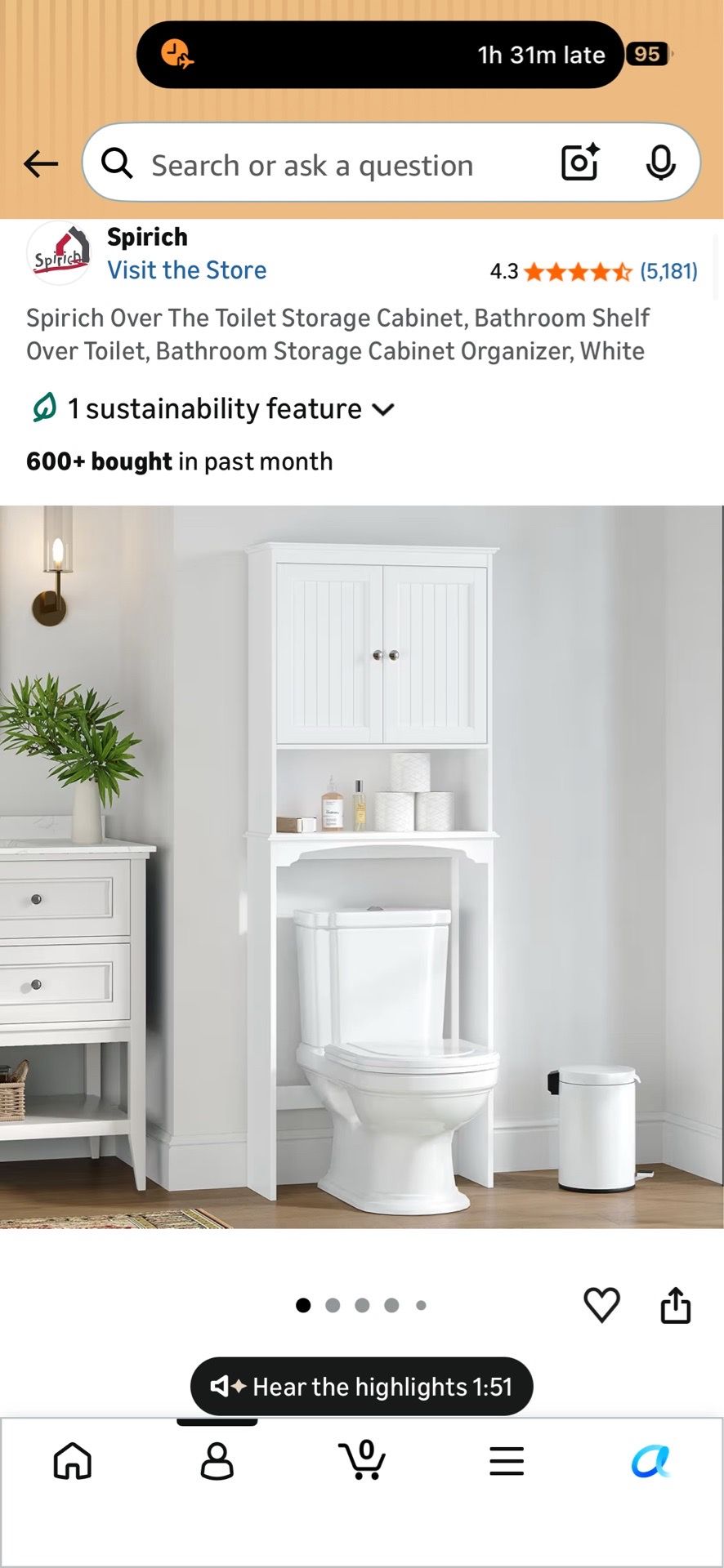 Bathroom storage cabinet