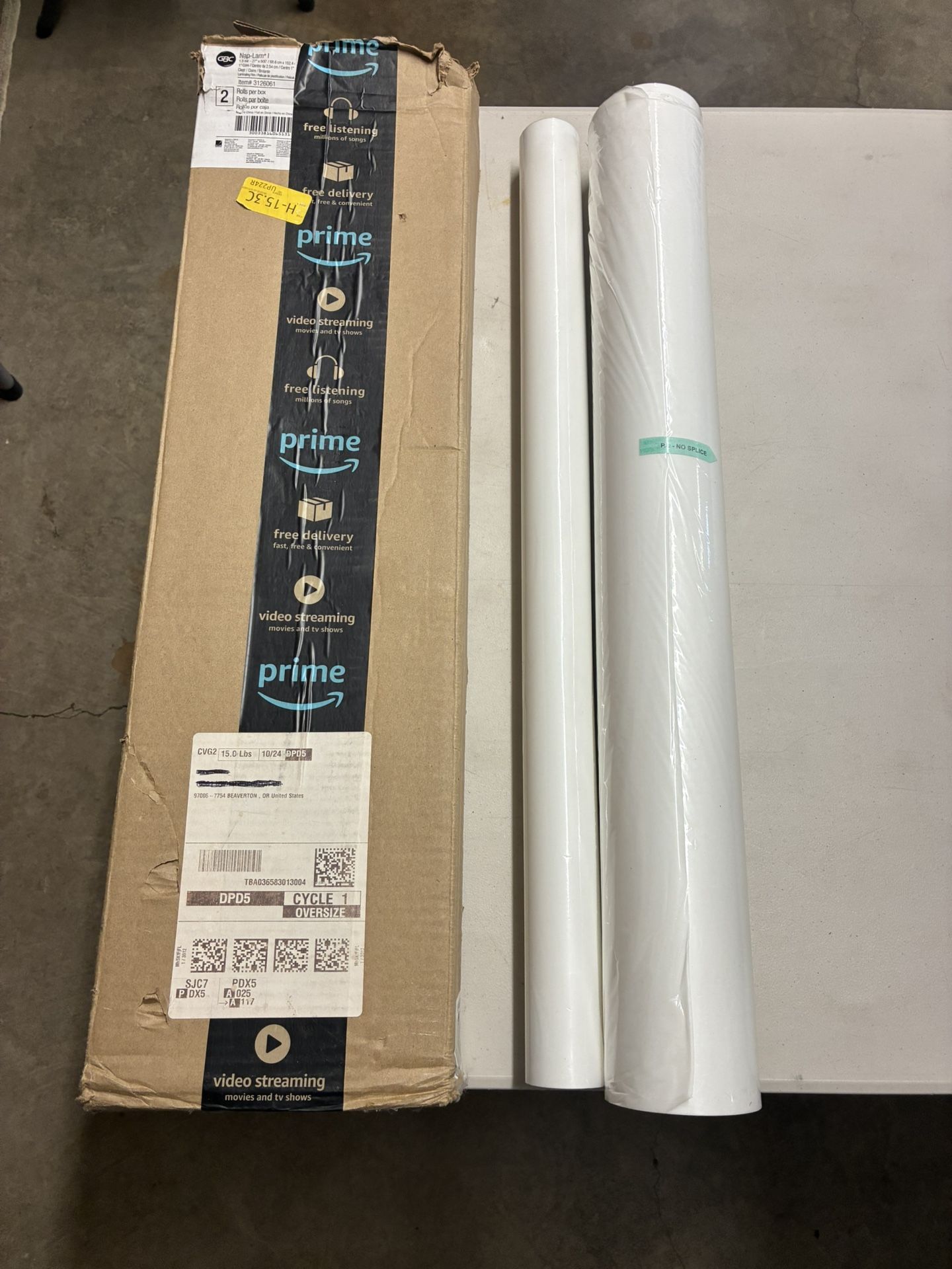 GBC NAP-LAM (contact info removed) 1.5 MIL-27" X 500' CLEAR LAMINATING FILM ROLL