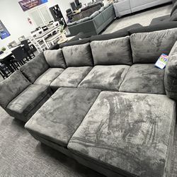 Gray Modular Sofa Sectional Set 