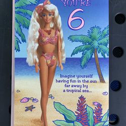 Barbie Hallmark 6th Birthday Card 