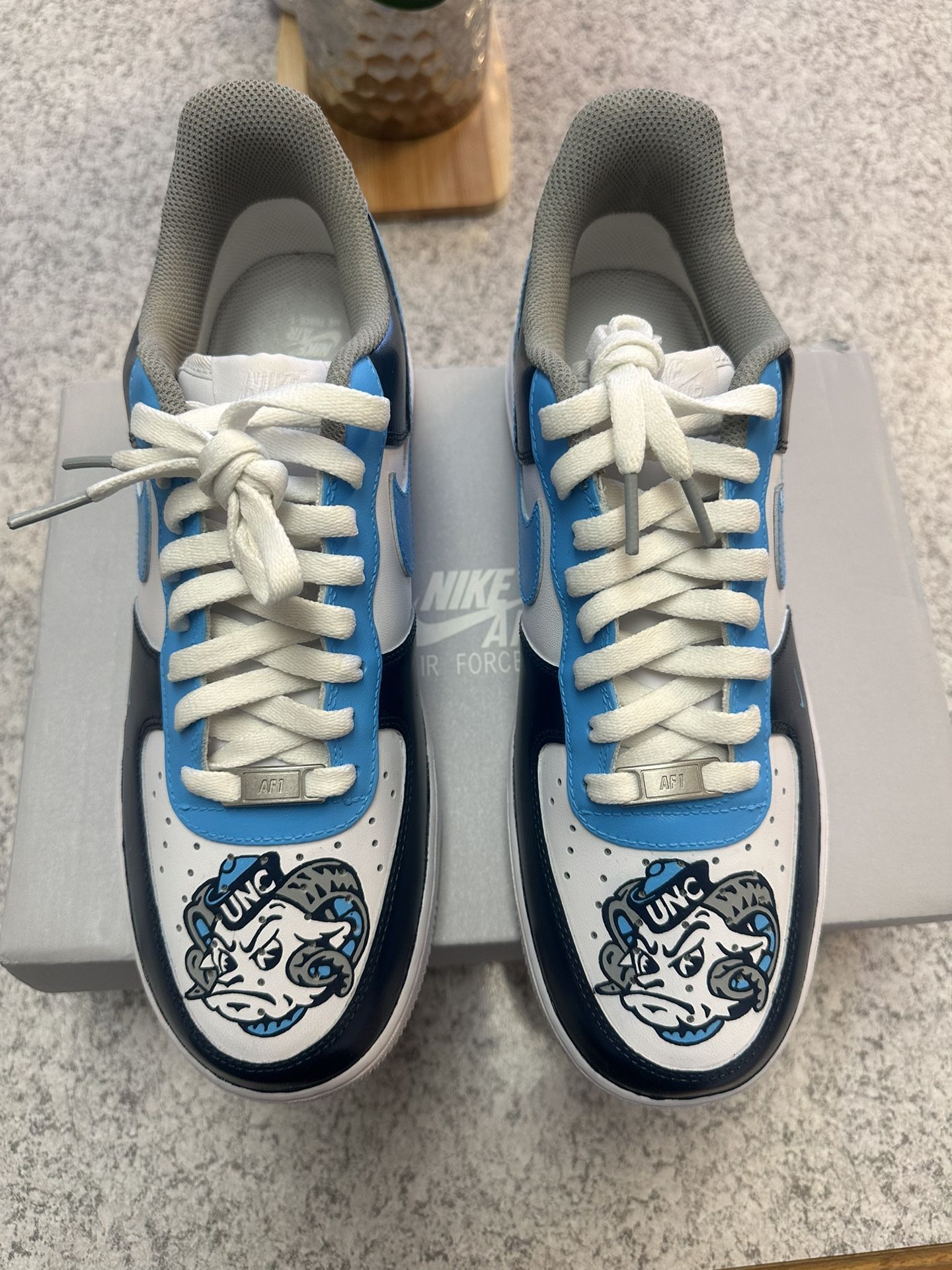 Must Go…Custom UNC Nike Air Force 1s FREE Shipping