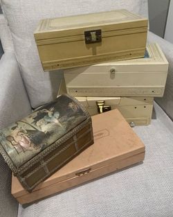 Vintage Jewelry Box Collection – Set of 5